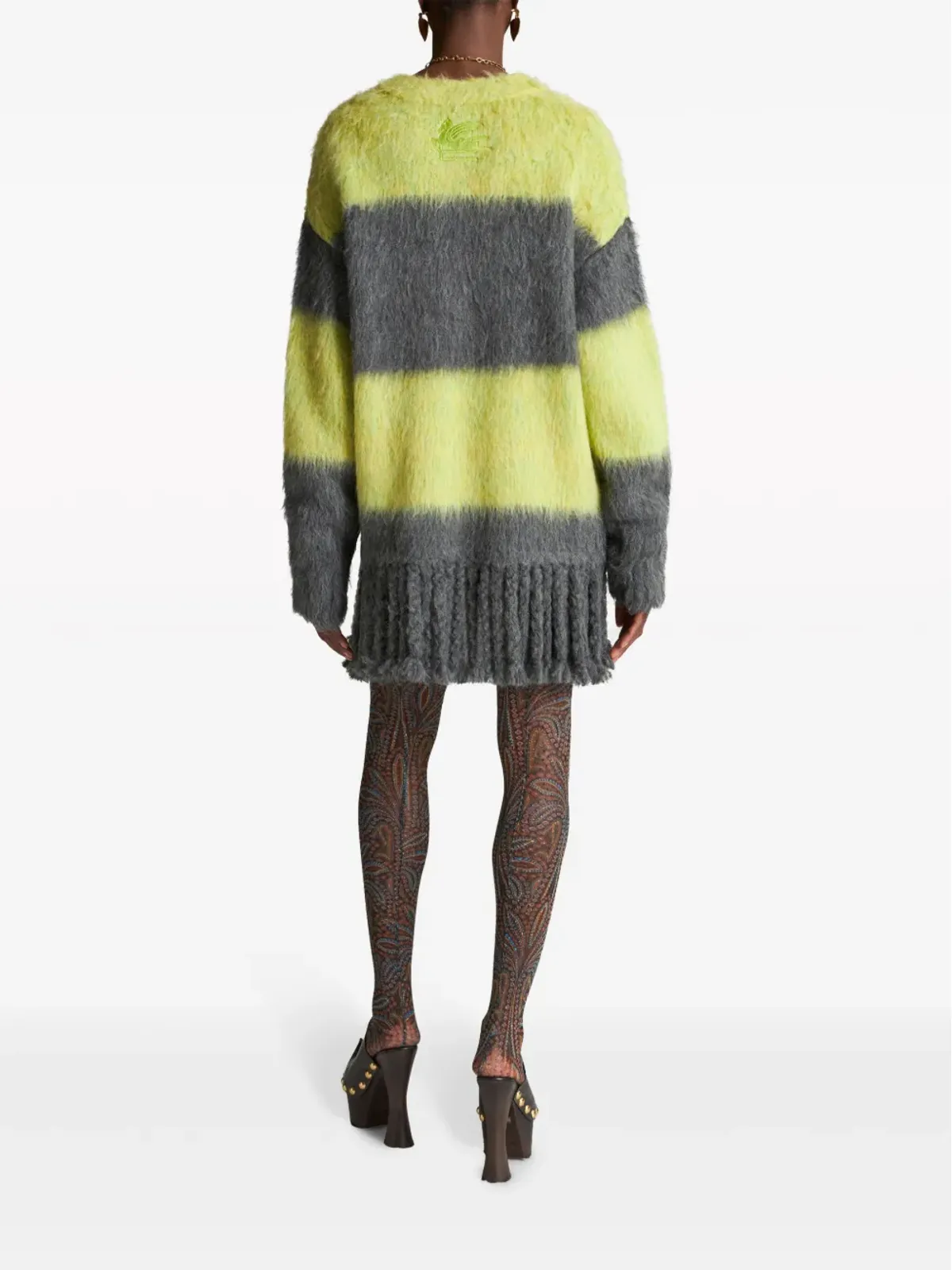 ETRO ストライプ柄 ブラッシュド カーディコート - 画像3