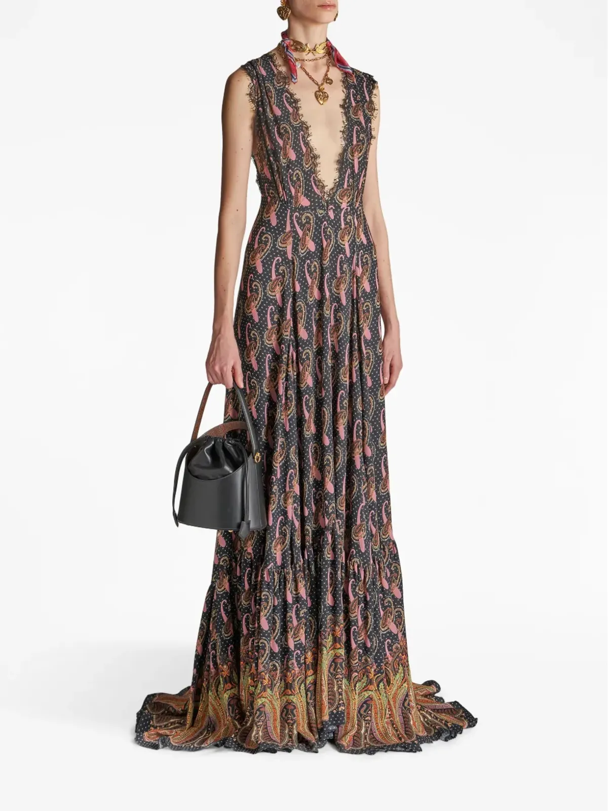 ETRO Saturno レザー バケットバッグ - 画像2