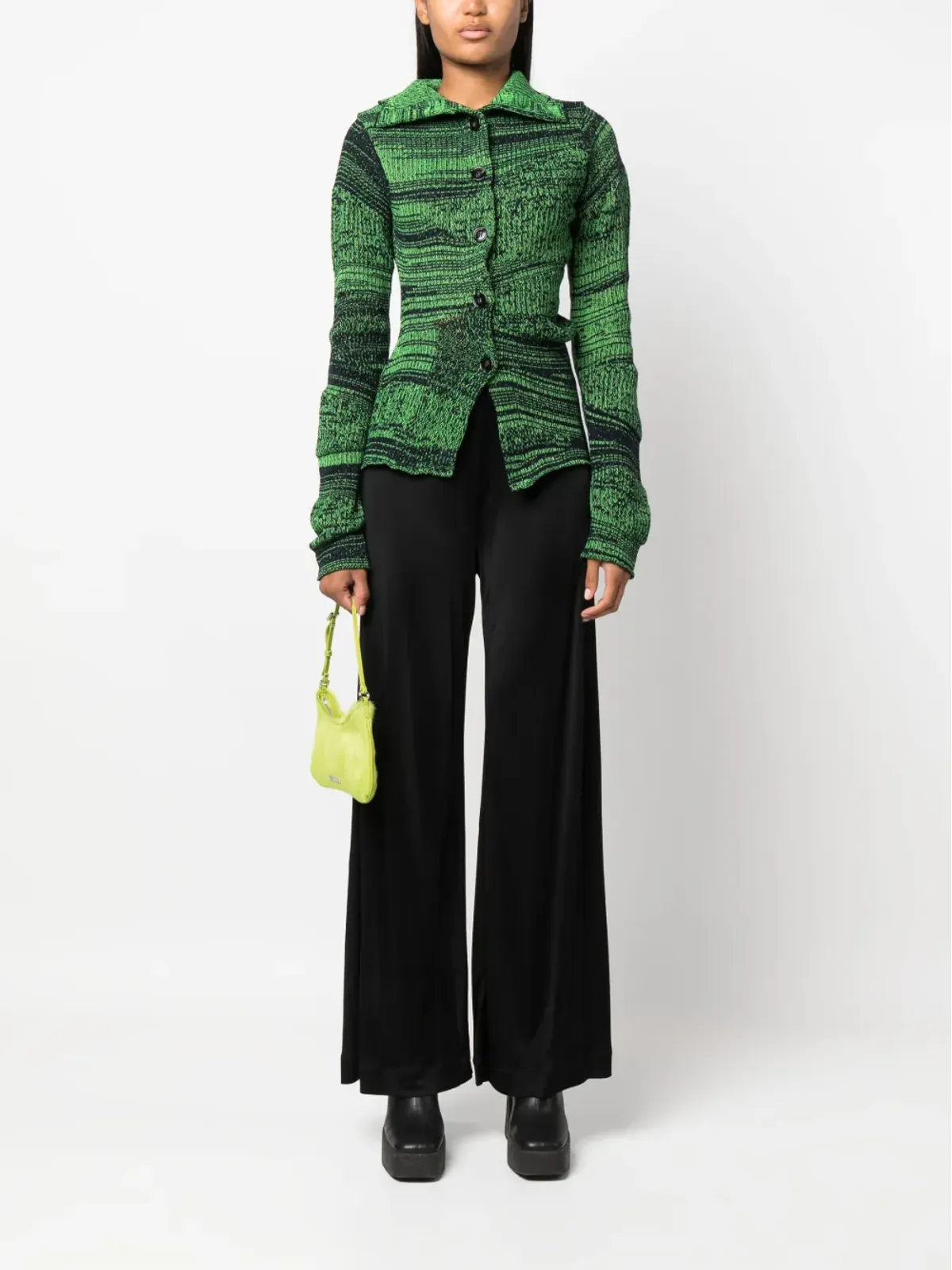 DVF Diane von Furstenberg ハイウエスト パラッツォパンツ - ブラック - 画像2