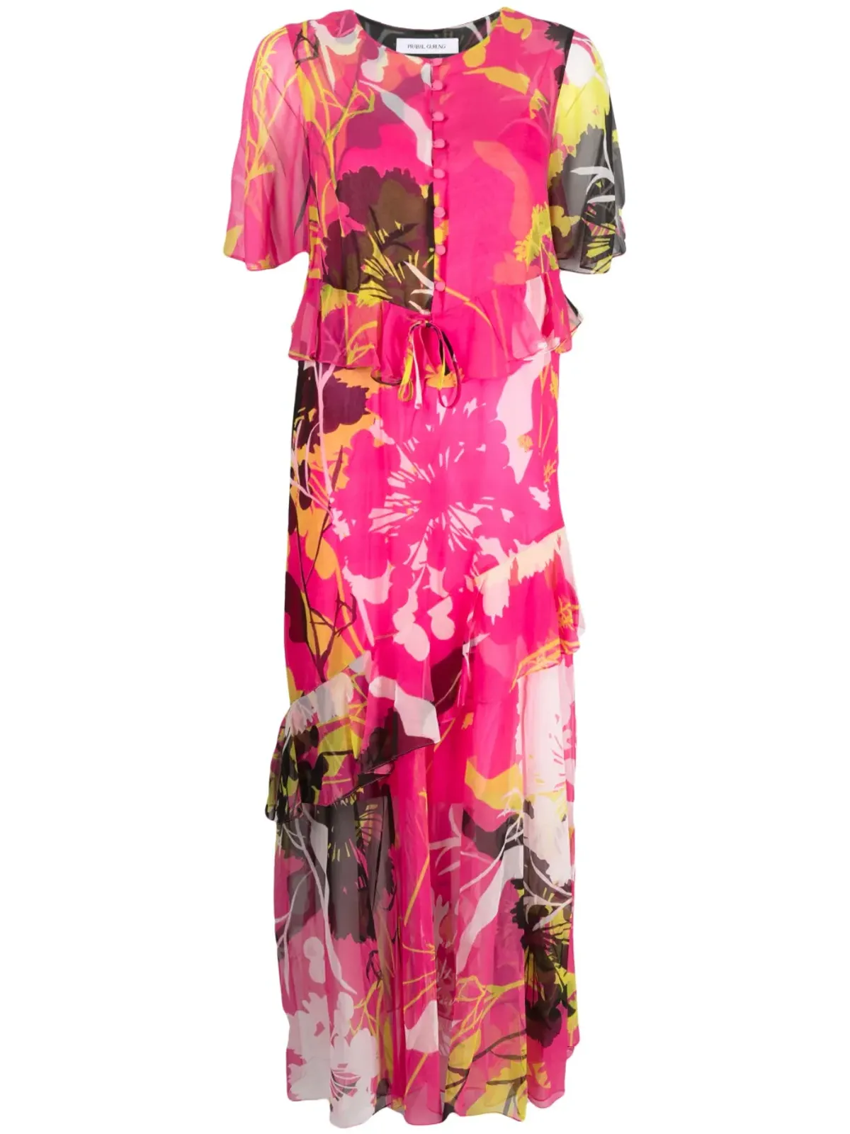 Prabal Gurung ボタニカルプリント シルクドレス - 画像1