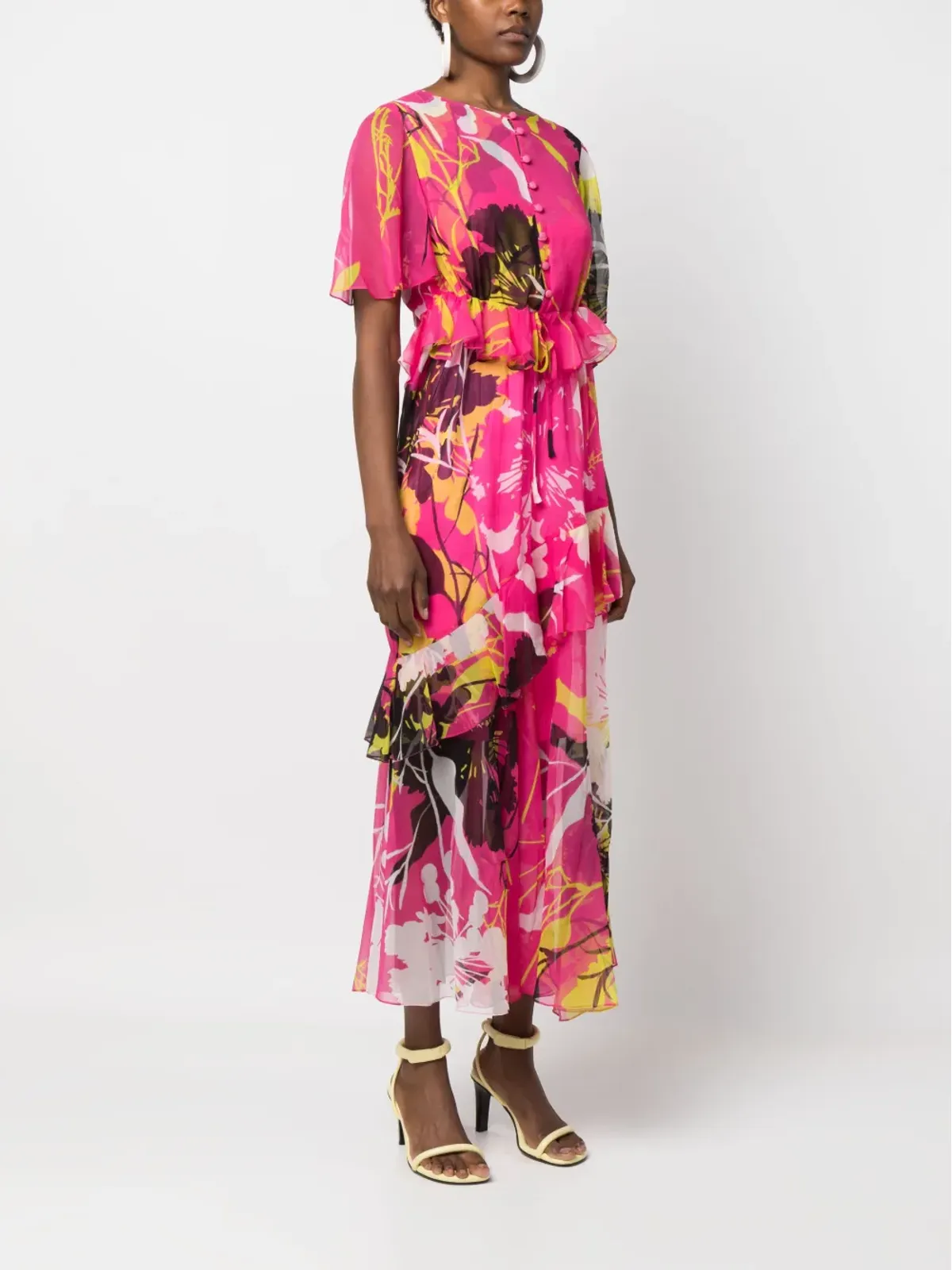 Prabal Gurung ボタニカルプリント シルクドレス - 画像3