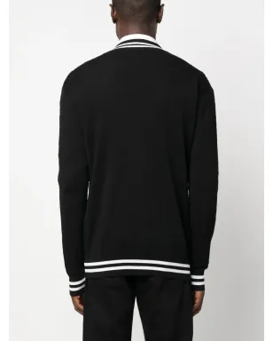 Balmain コントラストトリム Vネック カーディガン ブラック - サムネイル4