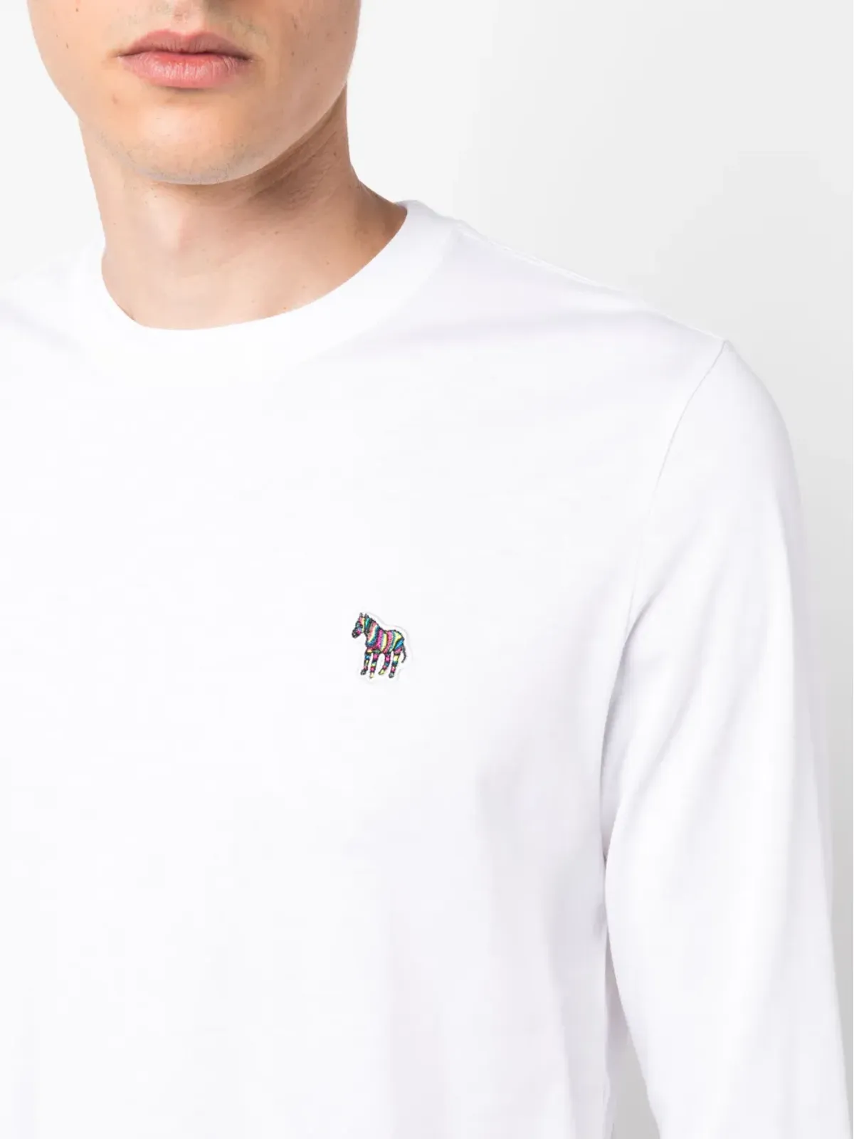 PS Paul Smith ゼブラモチーフ コットン Tシャツ - White - 画像5