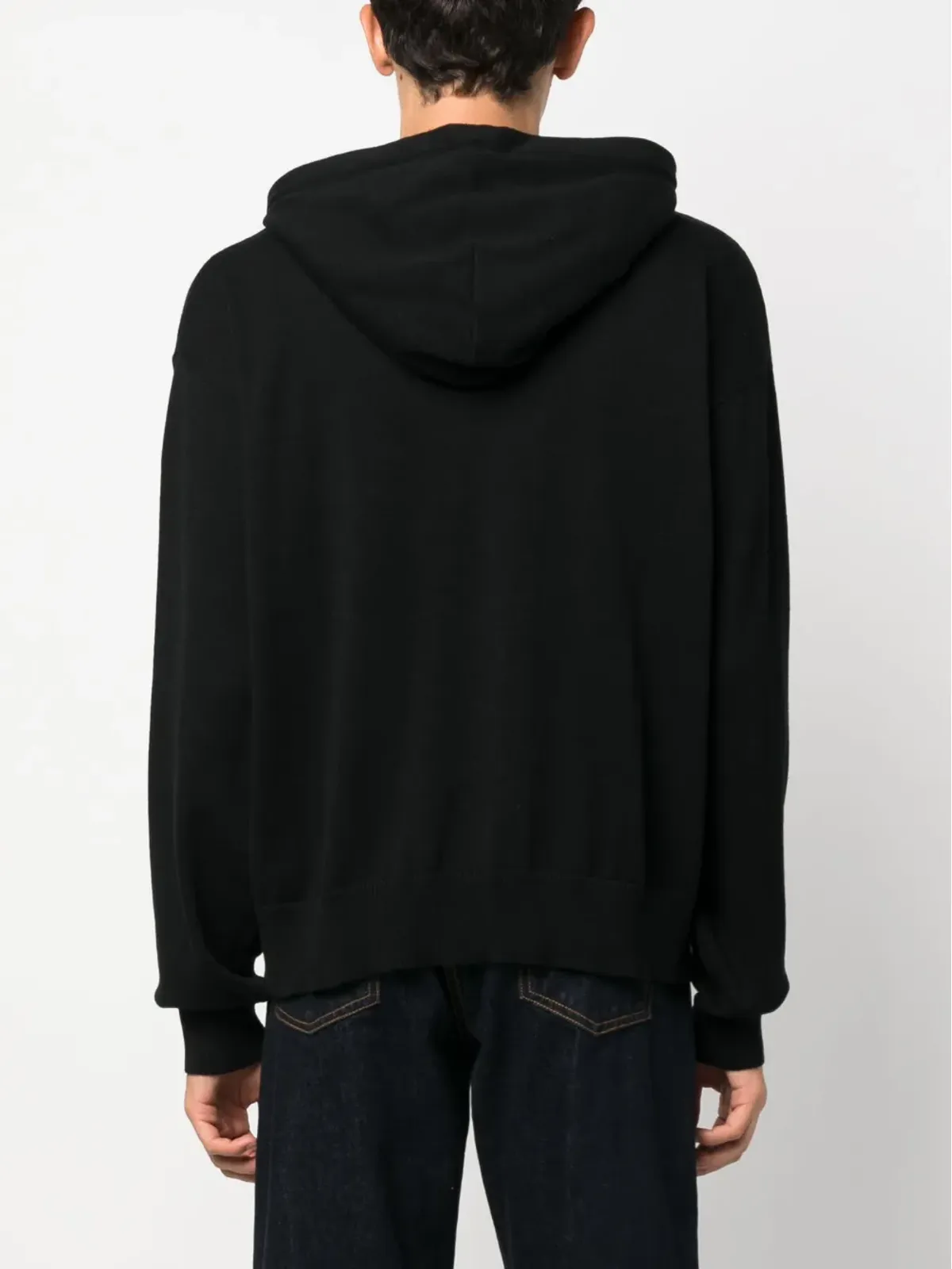 AMIRI インターシャ編み ロゴ フーディ ブラック - 画像4