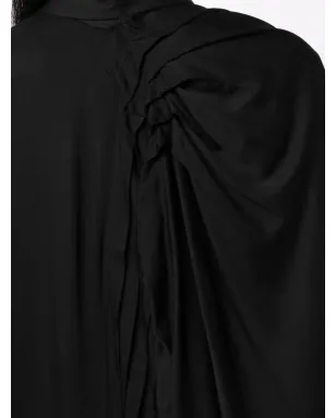 Yohji Yamamoto プリーツ入りハイロー・ヘム シャツ ブラック - サムネイル5