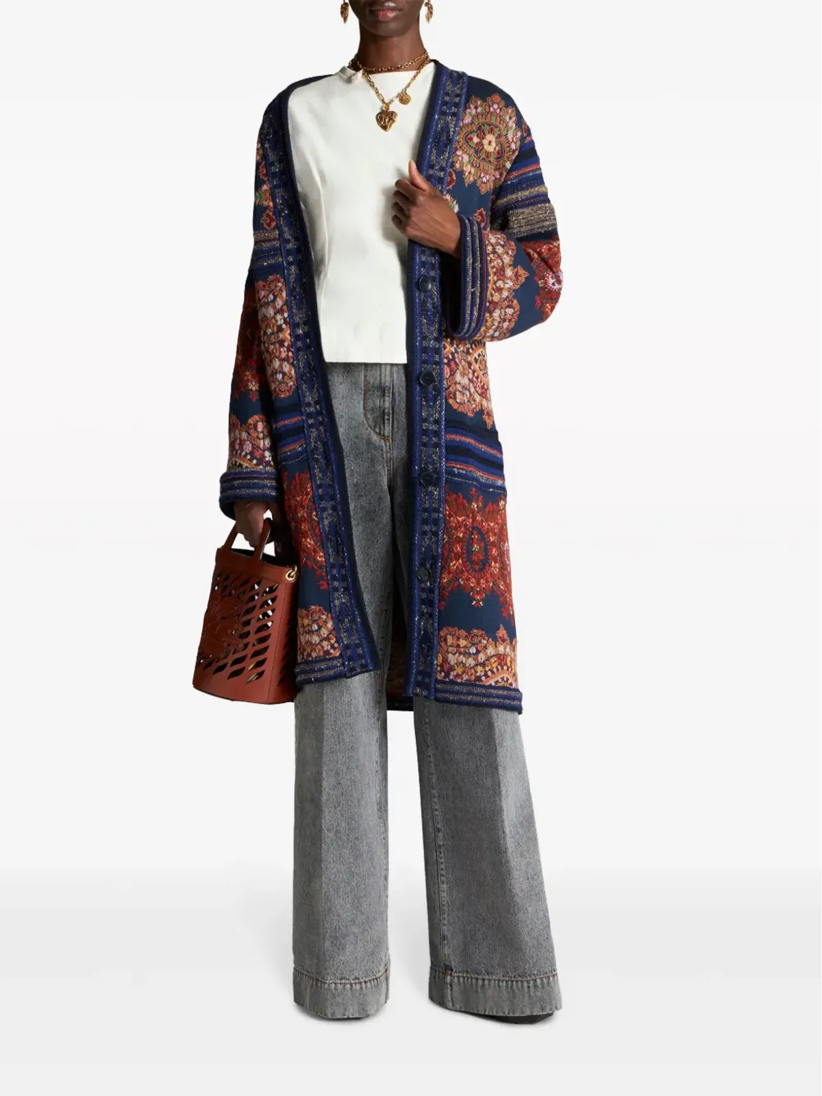 ETRO ペイズリープリント ベルト付き トレンチコート - 画像2