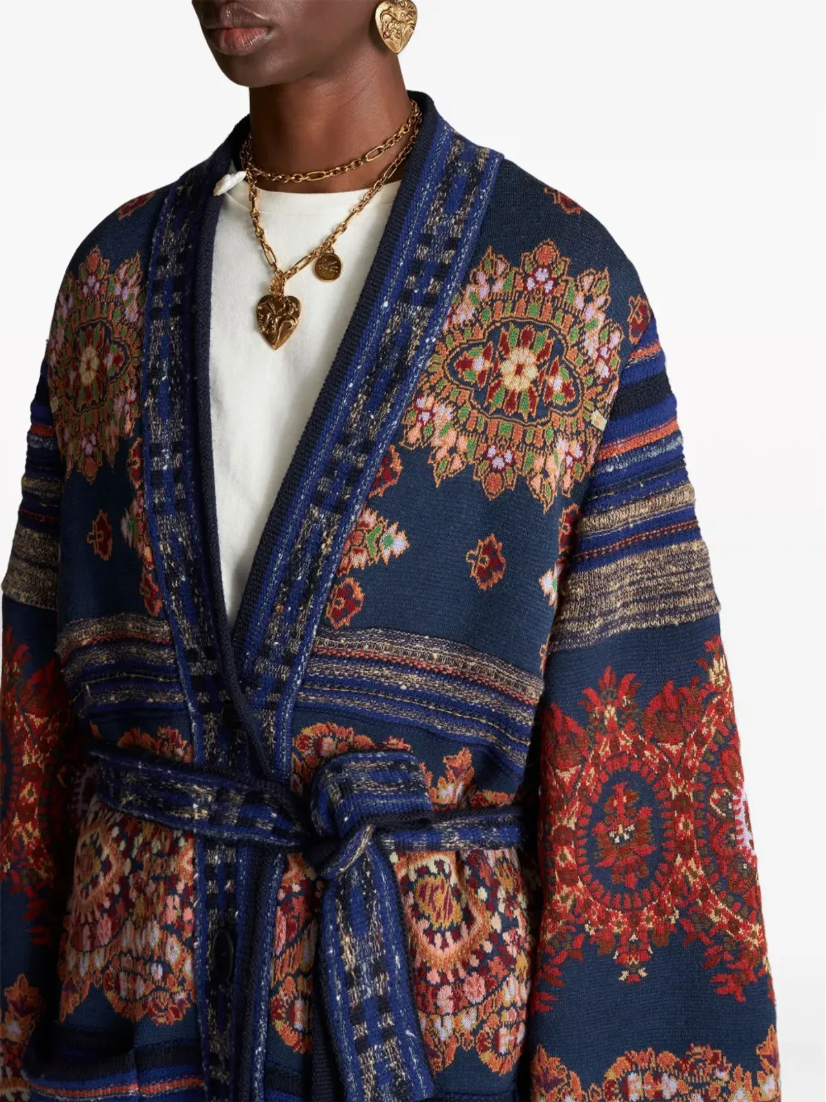 ETRO ペイズリープリント ベルト付き トレンチコート - 画像4
