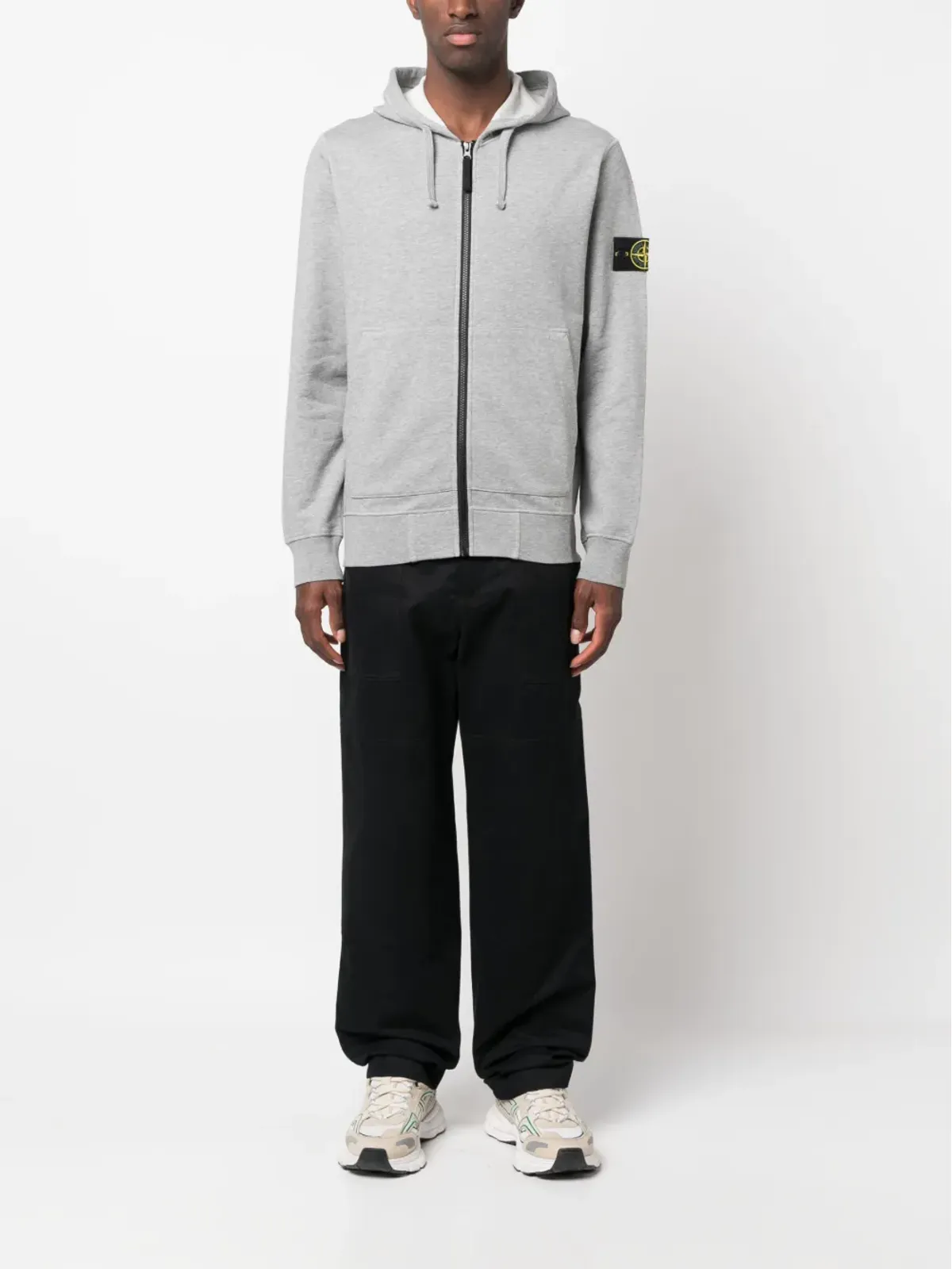 Stone Island コンパスモチーフ ドローストリング コットン フーディー - 画像2