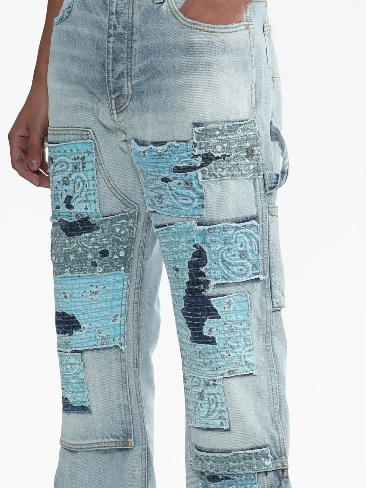 AMIRI ハイライズ パッチワークデニムジーンズ - 画像5