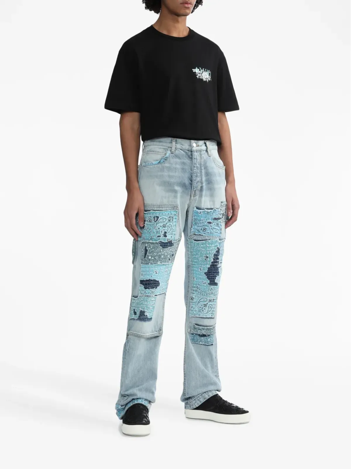 AMIRI ハイライズ パッチワークデニムジーンズ - 画像2