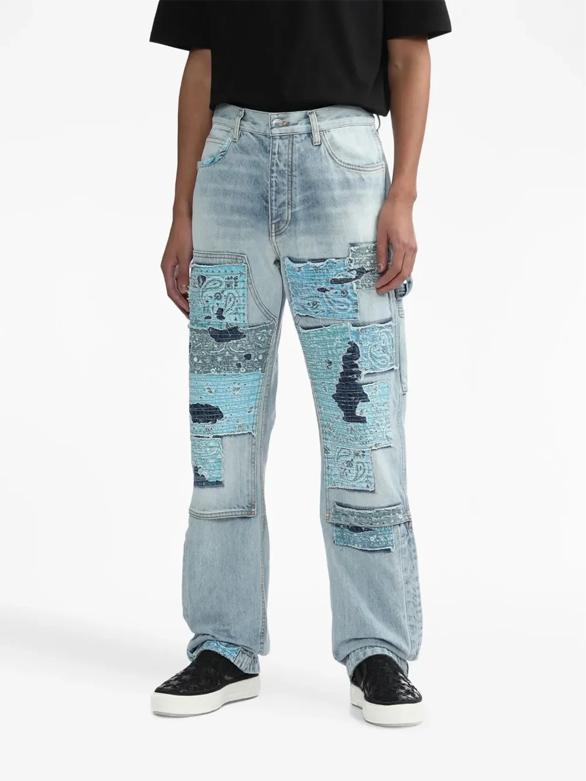 AMIRI ハイライズ パッチワークデニムジーンズ - 画像3