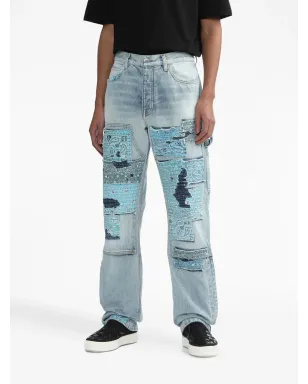 AMIRI ハイライズ パッチワークデニムジーンズ - サムネイル3