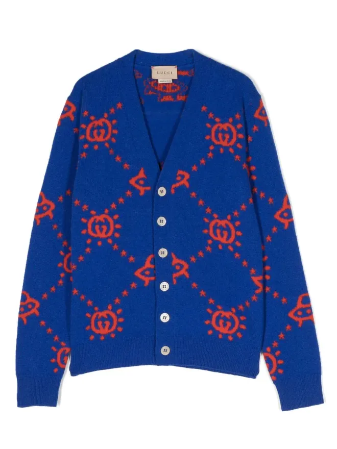 Gucci Kids Gucci Kids インターロックGパターン ウール カーディガンの商品画像