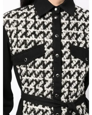Del Core bouclé tied-waist shirt - Black - サムネイル5