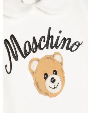 Moschino Kids ロゴ刺繍パジャマ - ホワイト - サムネイル3