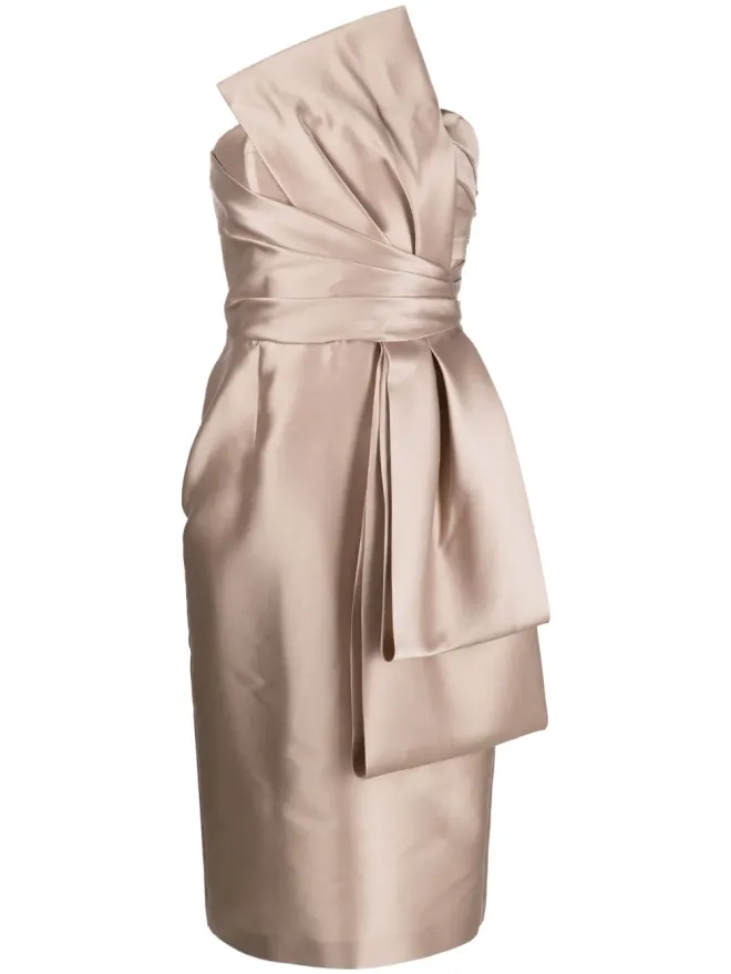Alberta Ferretti Alberta Ferretti ストラップレス ドレープ ミディドレスの商品画像