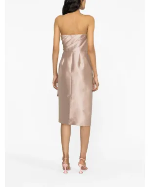 Alberta Ferretti ストラップレス ドレープ ミディドレス - サムネイル4