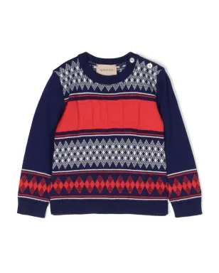Gucci Kids パターンジャカード ウール ジャンパー - サムネイル1