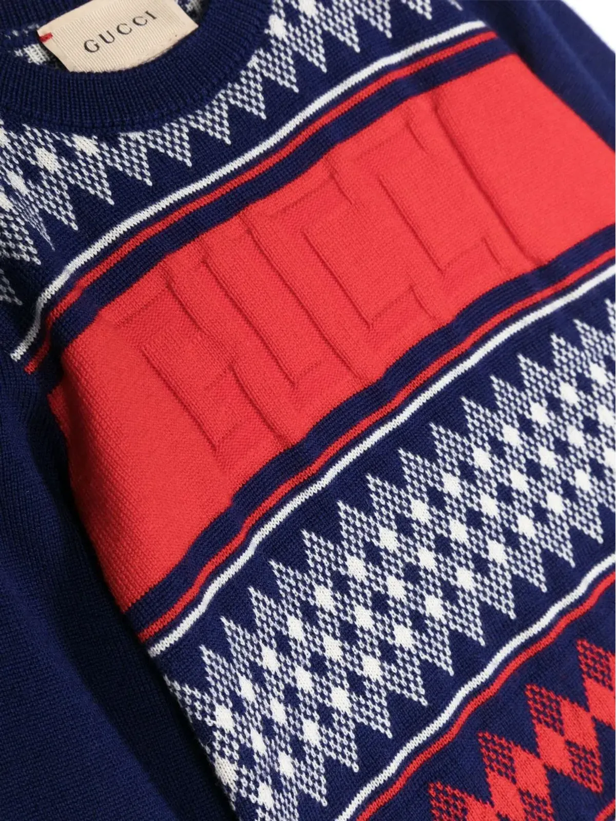 Gucci Kids パターンジャカード ウール ジャンパー - 画像3