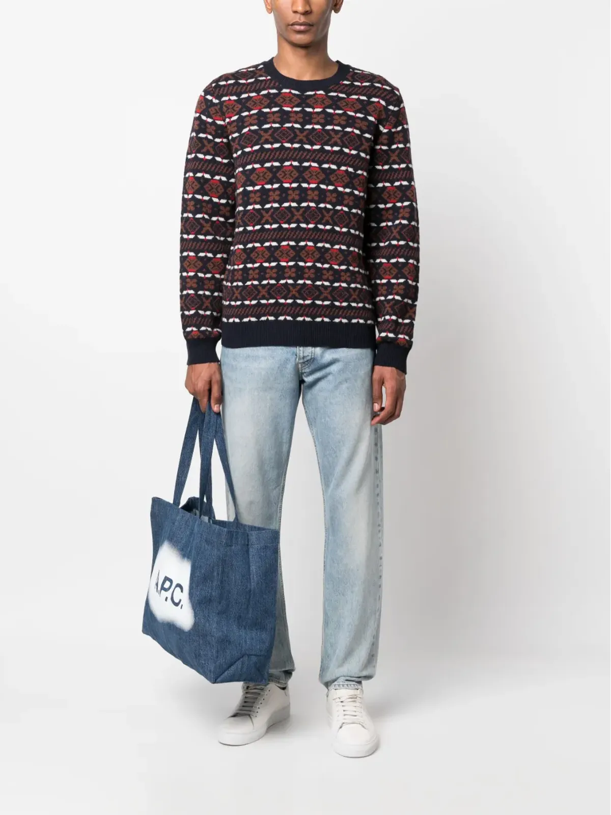 A.P.C. ジョン メリノウール プルオーバー - ブルー - 画像2