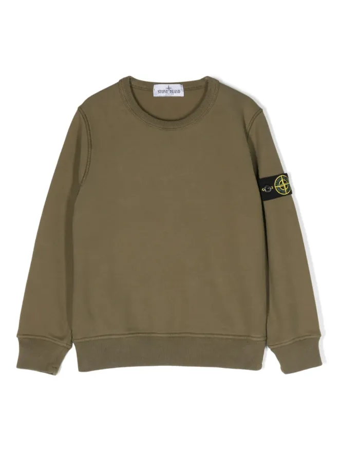 Stone Island Junior Stone Island Junior コンパスパッチ コットン スウェットシャツ - グリーンの商品画像