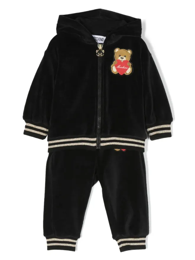 Moschino Kids Moschino Kids ロゴパッチベルベット トラックスーツの商品画像