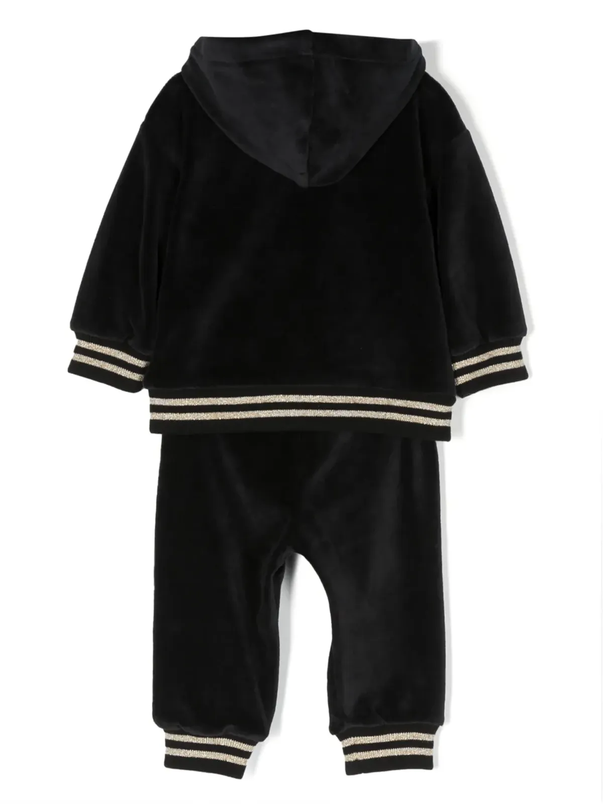 Moschino Kids ロゴパッチベルベット トラックスーツ - 画像2