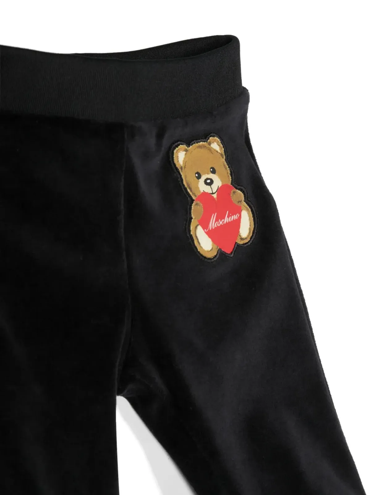 Moschino Kids ロゴパッチベルベット トラックスーツ - 画像3