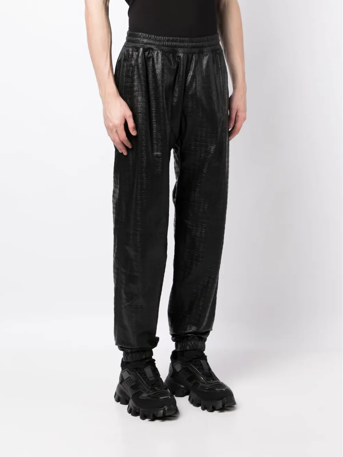 Givenchy エンボス4Gパターン レザーパンツ - 画像3