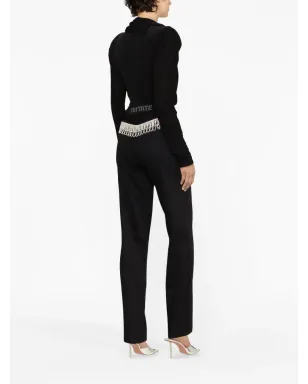 ROTATE BIRGER CHRISTENSEN クリスタルエンベリッシュド・ストレートジーンズ - サムネイル4