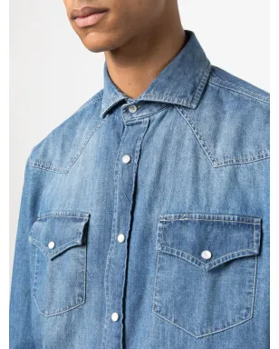 Brunello Cucinelli ボタンアップ コットンデニムシャツ - サムネイル5