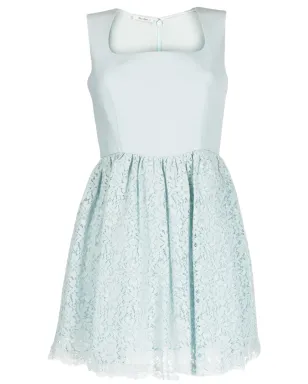 Miu Miu Pre-Owned lace-detailed A-line dress - Blue - サムネイル1