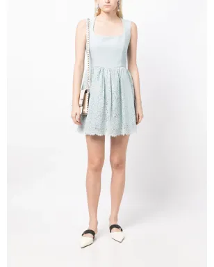 Miu Miu Pre-Owned lace-detailed A-line dress - Blue - サムネイル2
