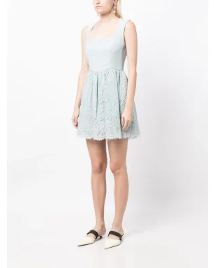 Miu Miu Pre-Owned lace-detailed A-line dress - Blue - サムネイル3