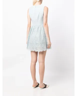 Miu Miu Pre-Owned lace-detailed A-line dress - Blue - サムネイル4