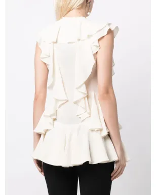 Alexander McQueen ビンテージ フリル付きシルクブラウス - サムネイル4