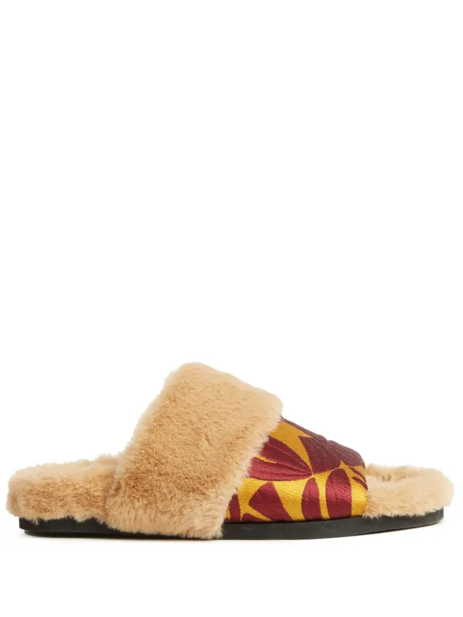 La DoubleJ La DoubleJ Winter jacquard slides - Neutralsの商品画像