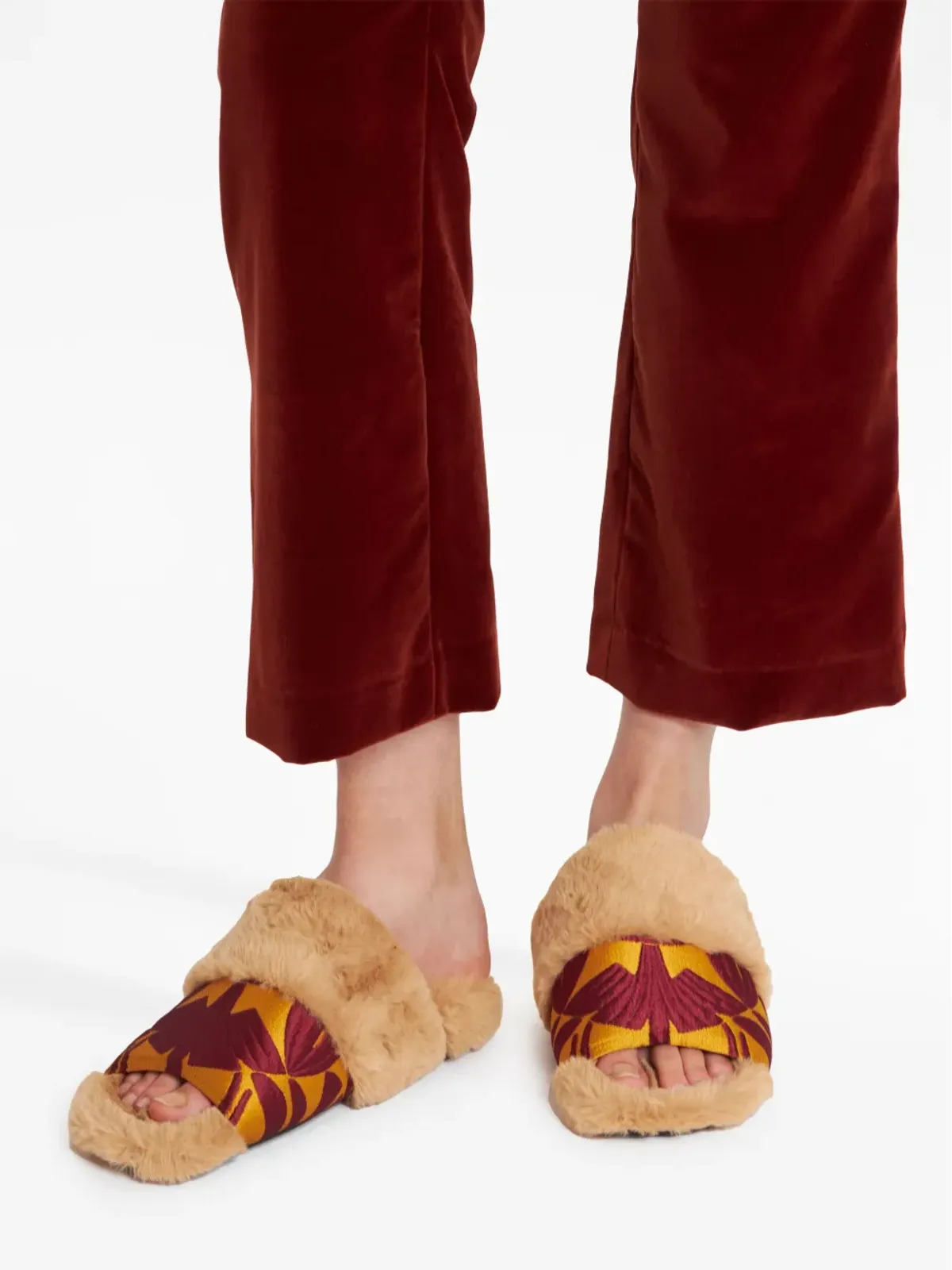 La DoubleJ Winter jacquard slides - Neutrals - 画像5