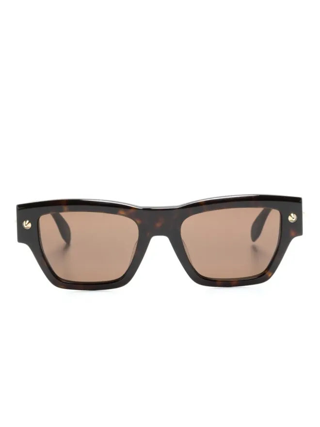 Alexander McQueen Eyewear Alexander McQueen Eyewear リベットディテールのスクエアフレームサングラスの商品画像