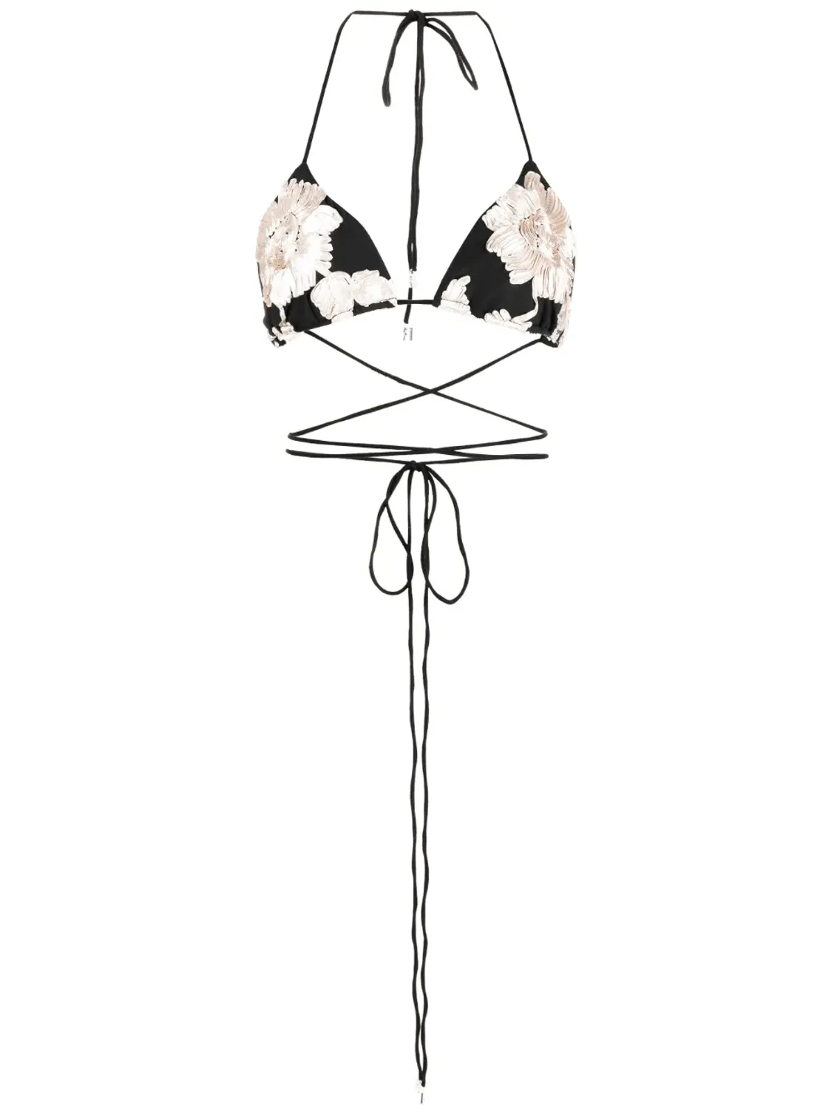ROTATE BIRGER CHRISTENSEN 花柄刺繍ハルターネックブラトップ - 画像1