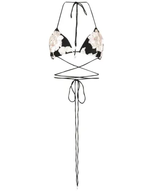 ROTATE BIRGER CHRISTENSEN 花柄刺繍ハルターネックブラトップ - サムネイル1
