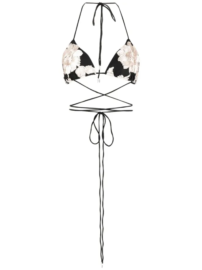 ROTATE BIRGER CHRISTENSEN ROTATE BIRGER CHRISTENSEN 花柄刺繍ハルターネックブラトップの商品画像