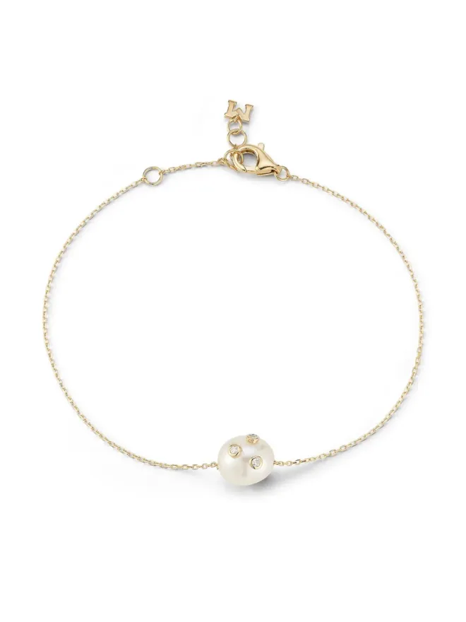 Mateo Mateo 14kt イエローゴールド バロックパール＆ダイヤモンド ブレスレットの商品画像