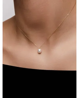 Mateo 14K イエローゴールド パール ダイヤモンド ネックレス - サムネイル3