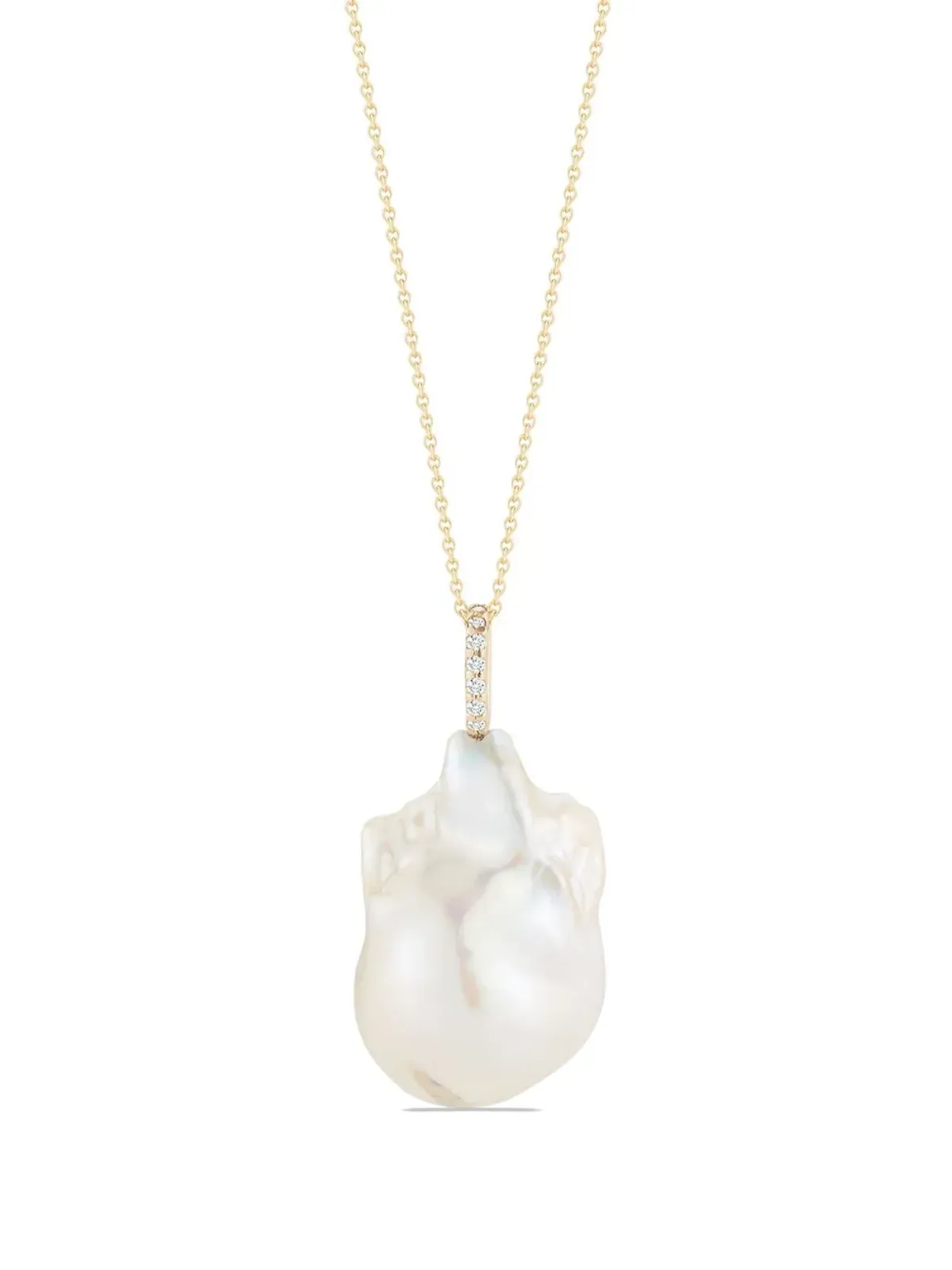 Mateo 14K イエローゴールド バロックパールとダイヤモンド ネックレス - 画像1