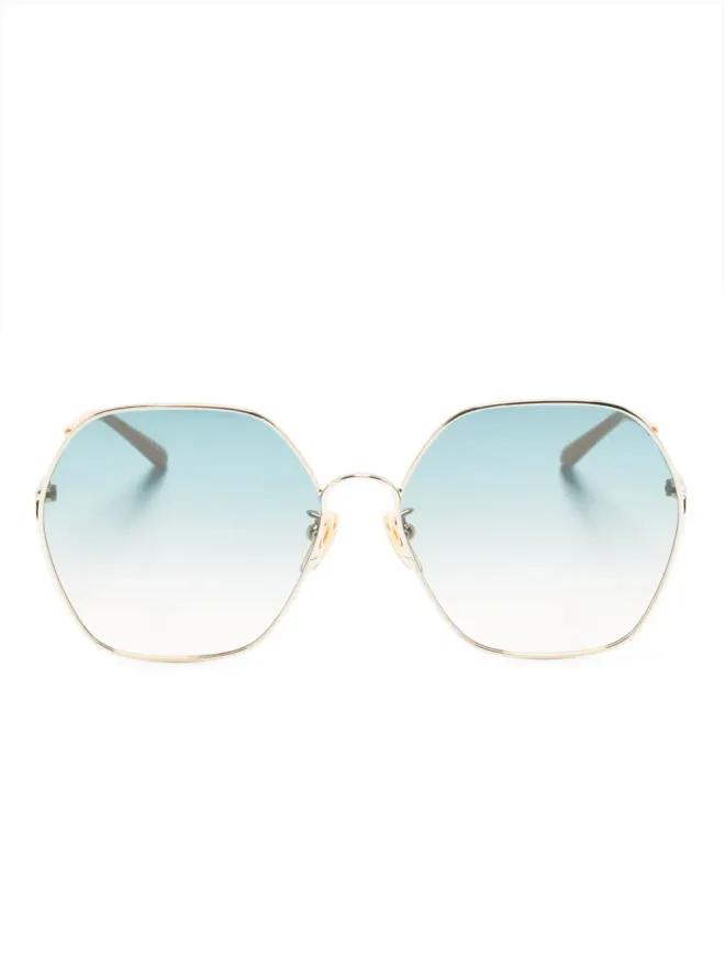 Chloé Eyewear Chloé Eyewear オーバーサイズ六角形フレームサングラス - ゴールドの商品画像