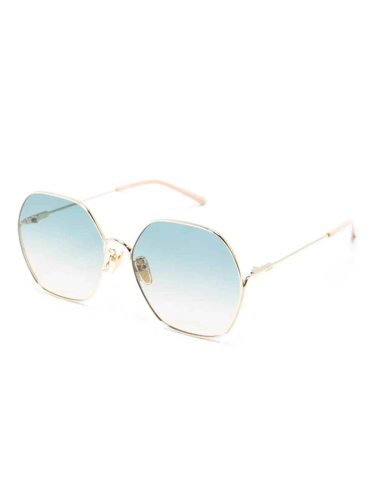 Chloé Eyewear オーバーサイズ六角形フレームサングラス - ゴールド - 画像2