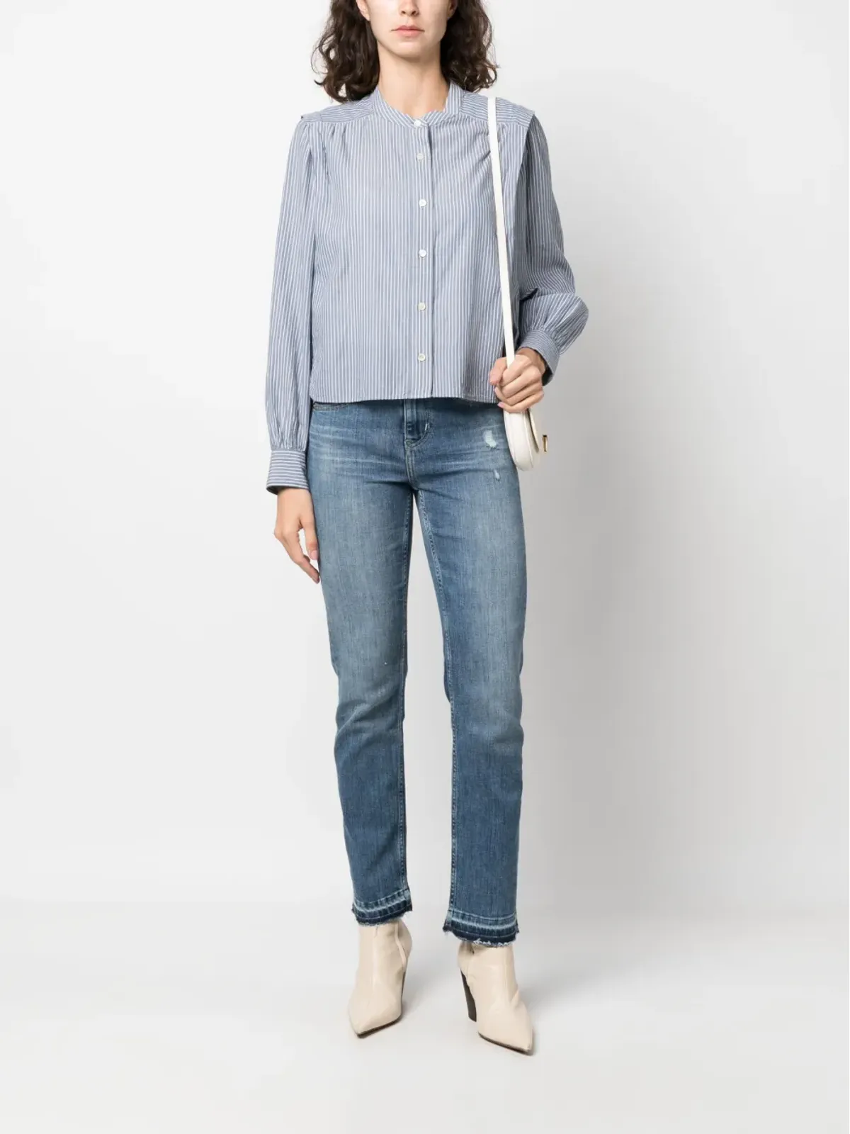 AG Jeans ガールフレンド distressed テーパードジーンズ - 画像2