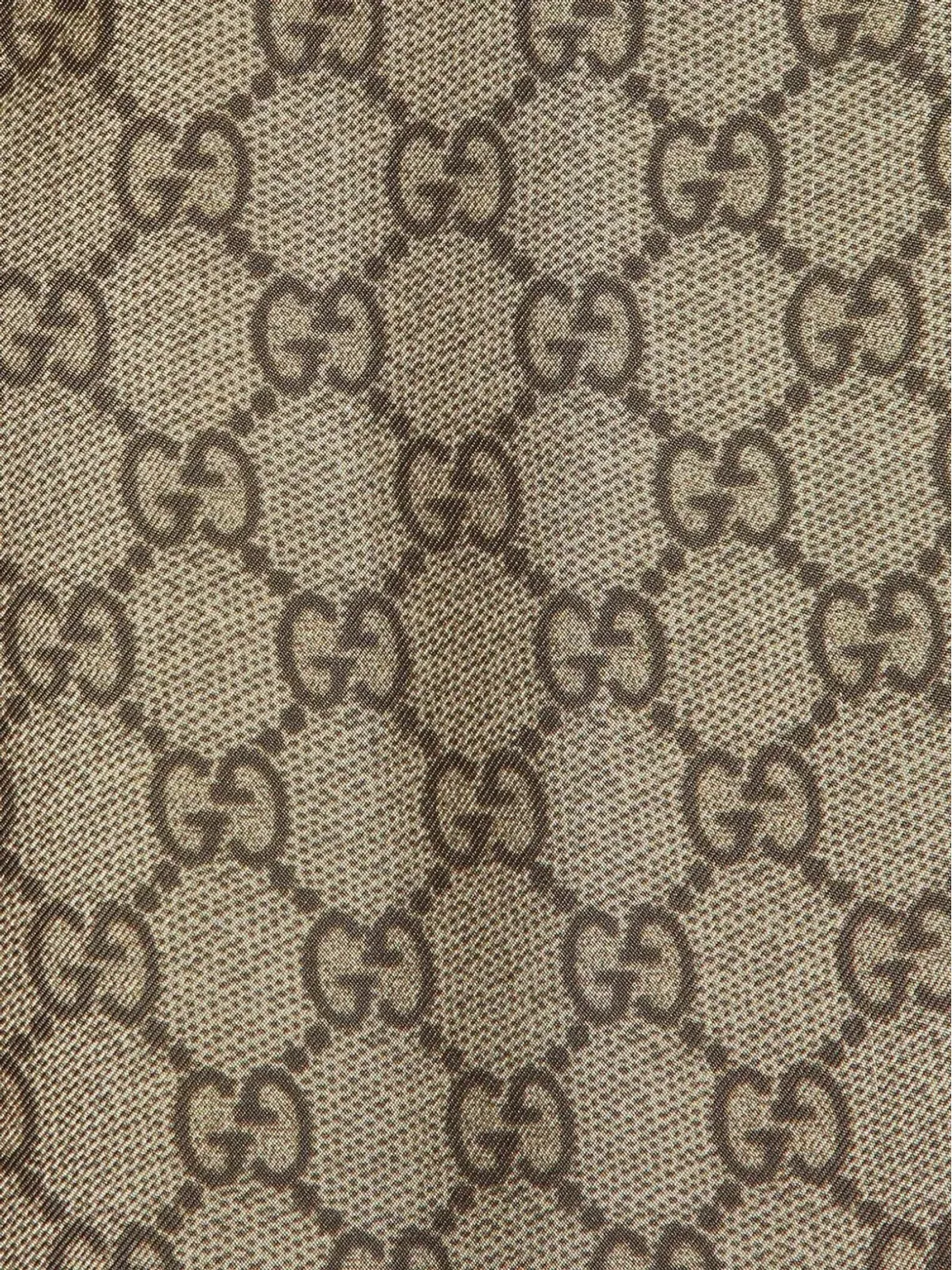 Gucci GG Supreme シルク パラッツォパンツ - ブラウン - 画像2