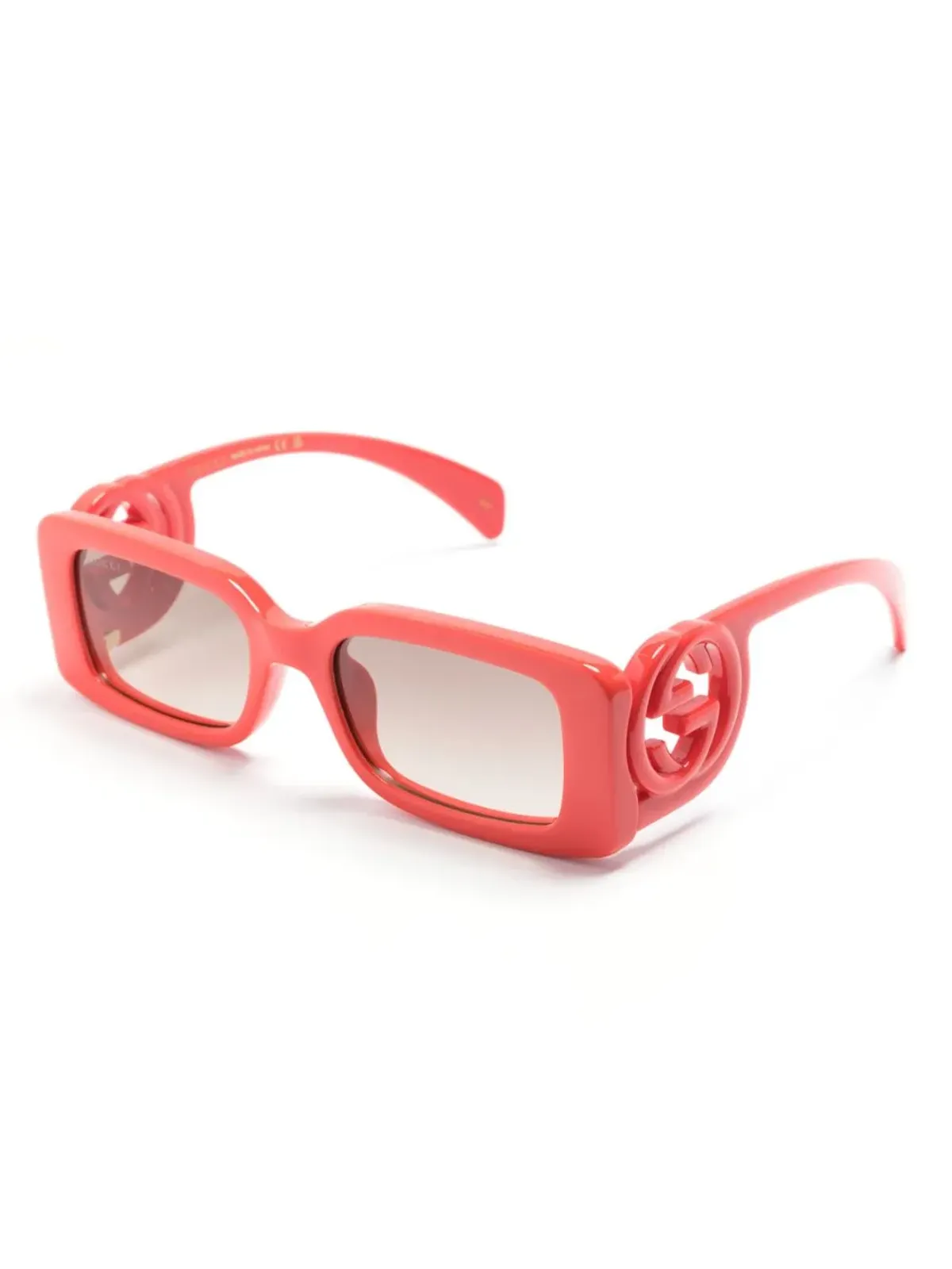 Gucci Eyewear Interlocking G rectangular-frame sunglasses - Red - 画像2